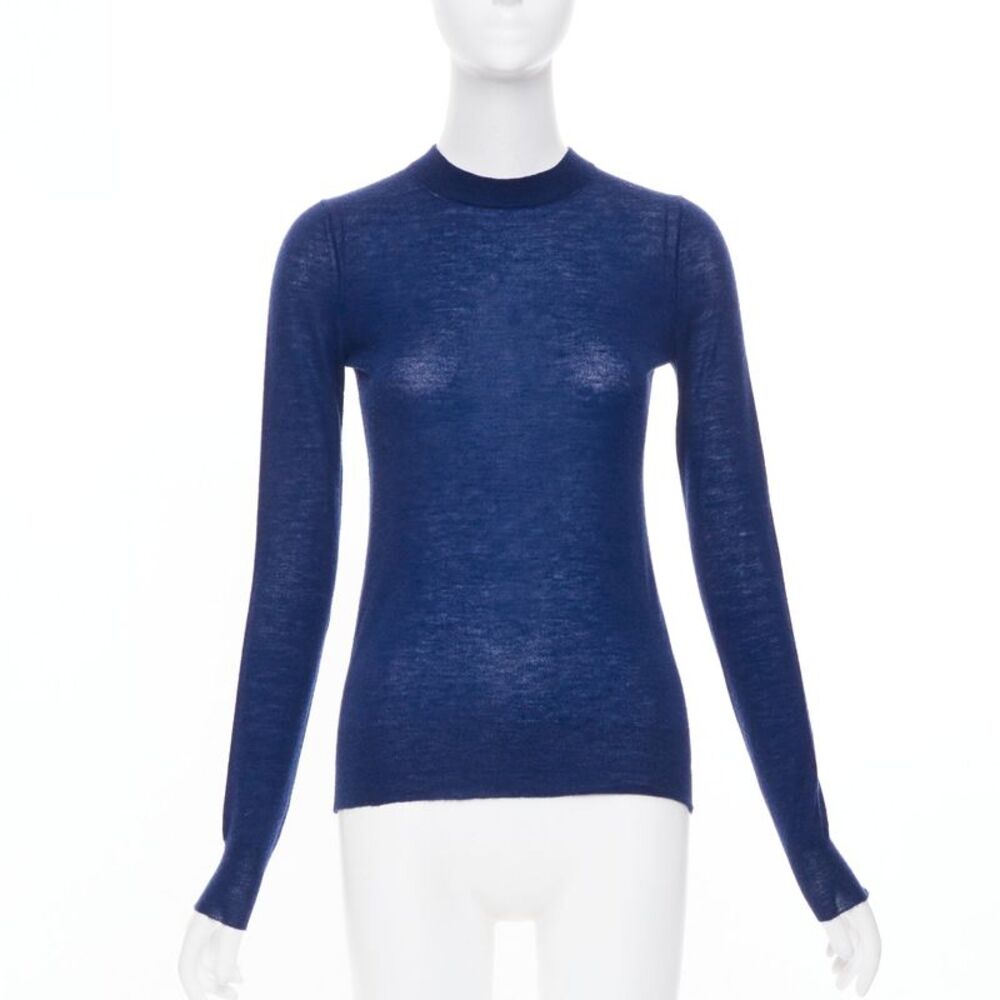 Joseph Blue Cashmere Crew Neck Long Sleeve Sweater